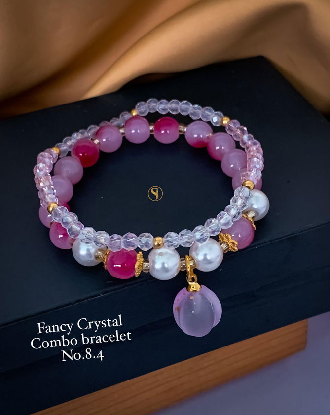 2 Fancy Designer Crystal Combo Bracelets Wholesale Price In Surat
